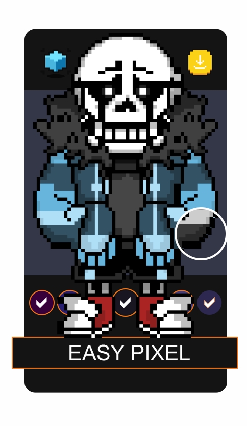 sans undertale pixel art color by number是為所有sans under